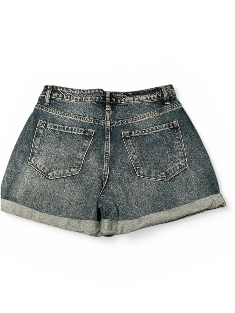 KanCan High Rise Roll Cuff Denim Shorts 7/27 - Picture 3 of 9